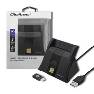 Qoltec Inteligentná čítačka čipových kariet ID SCR-0643 | USB 2.0 + adaptér