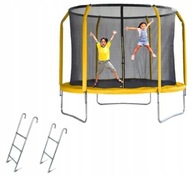 TRAMPOLINA OGRODOWA SIATKA DRABINKA z siatką 8FT/ 244 - 252cm ŻÓŁTA