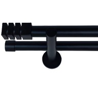 Záclonová tyč Dvojitá 19 19 MM, 260 cm: Moderný vzhľad Čierna/Biela