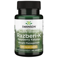 SWANSON Dvojitá sila Razberi-K 200 mg 60 rastlinných kapsúl RASPBERRY KETONES