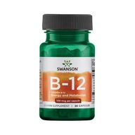 Swanson Vitamín B12 500 mcg Metabolizmus Energia Imunita 30 kapsúl