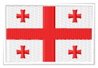 Naszywka flaga Gruzji Gruzja haftowana z termofolią 7 cm szeroka