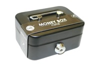 Kovová kazeta Pokladnička Trezor na kľúč Money BOX vym 8,5 x 11,5 x 5,5 cm