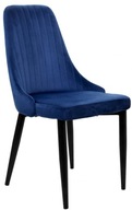 Velúrová stolička LORIENT VELVET tmavo modrá
