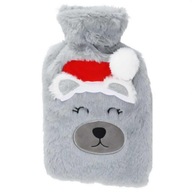 TERMOFOR PLÜSS DEKORATÍV SZÜRKE MACI FORMA AJÁNDÉK 26X15 CM 850ML