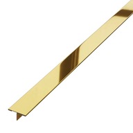 Profil T - teownik dekoracyjny stalowy - złoty polerowany