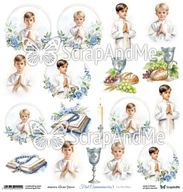 First Communion Boy 3 -arkusz do wycinania kwiaty Pierwsza Komunia chłopiec