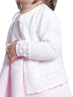 Dievčenský rozopínateľný sveter biely 74