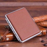 16 Pack Metal Leather Cigarette Case