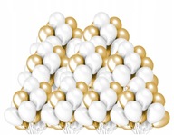 Balóny zlaté a biele 100 ks narodeninová svadba Svadba