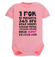 Body pierwsze urodziny roczek- napis 1 ROK 365 dni