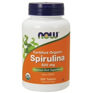 NOW Foods Organiczna Spirulina - 500mg - 200 tabletek