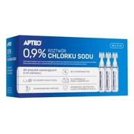 Sól fizjologiczna NaCl 0,9 % Apteo 5 ml, 40 amp.