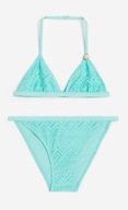 H&M koronkowy kostium bikini turkus 170