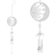 dzwonek wietrzny dekoracja wisząca srebrna metalowa