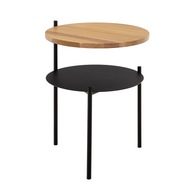 Konferenčný stolík okrúhly drevený kovový nočný stolík dub LITE drevo