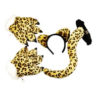 Sada chvosta zvieraťa, kostýmová dekorácia Zviera Žltý leopard 4ks