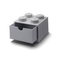 LEGO TÁROLÓ DOBOZ NÉGYES FIÓKKAL, SZÜRKE