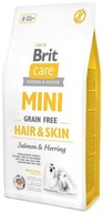 Brit CARE MINI Grain Free Hair Skin 7kg karma dla psa łosoś ze śledziem