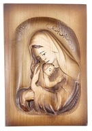 Maryja Drewniany Obraz Płaskorzeźba 19x13 cm