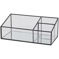 PUDEŁKO ORGANIZER SZKATUŁKA NA BIŻUTERIĘ CZARNE 26x13x10 SZKŁO METAL ACTION