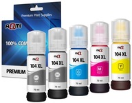 5× Atrament AQMI Tusz-Eco-Tank-104-do-drukarki-Ecotank-ET pre Epson čierna (black), červená (magenta), modrá (cyan), žltá (yellow)