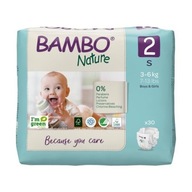 PIELUSZKI EKO (2),S, 3-6 KG, 30 SZT., BAMBO NATURE