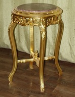 Stylowy Barokowy Złoty Stolik Kwietnik Postument Marmur Drewno