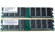 Pamięć DDR 2GB 400MHz PC3200 2x 1GB Dual Axega Gwarancja