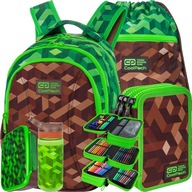 COOLPACK PLECAK SZKOLNY MŁODZIEŻOWY PIÓRNIK WOREK ZESTAW Dla Fana MINECRAFT