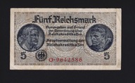 BANKOVKA III RZESZA Okupačné územia - 5 Reichsmark, séria O