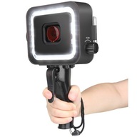 Obudowa Wodoodporna z Lampą LED do GoPro 5 6 7 Filtr Czerwony micro USB