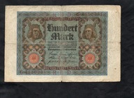 BANKNOT NIEMCY -- 100 marek -- 1920 rok , ser G