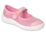 BEFADO LÁNY BALERINA cipő, tépőzáras papucs - rózsaszín 208X050