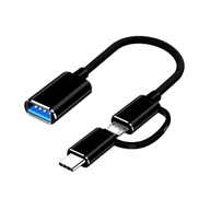 Kabel adapterowy OTG typu C Micro na USB 2 w 1, ła