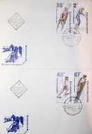 2 Koperty FDC Zimowe IO Albertville 1992 Bułgaria