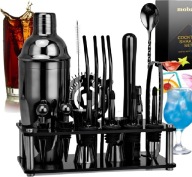 CSAPOS SZETT ITAL SHAKER ROZSDAMENTES ACÉL AKRIL ÁLLVÁNY 20 DB-OS