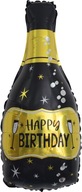 Balon foliowy butelka szampana "Happy Birthday" 82 cm, czarna