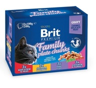 BRIT Premium Cat karma mokra dla kota Zestaw Saszetek Family Plate 12x100g