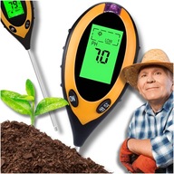 Elektronický kyselinomer 4v1 záhradnícky tester ph pôdy, termo