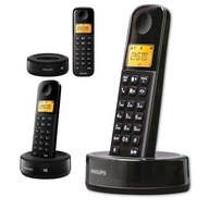 Telefon stacjonarny bezprzewodowy Philips D1651B/01 domowy czarny