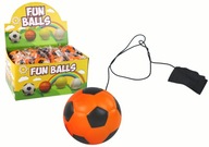 Futbalová lopta PU Na Gumičku Jojo Na Odrážanie 6 cm Oranžová