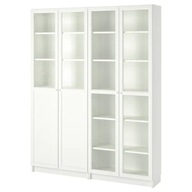 IKEA BILLY OXBERG Regál biele sklo 160x30x202 cm