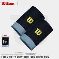 Frotki tenisowe Wilson Extra Wide Wristband niebiesko-granatowe 2 sztuki
