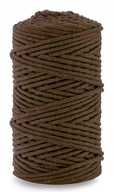Sznurek bawełniany do makramy 3mm 100m PLECIONY Z RDZENIEM brązowy