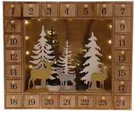 Drevený adventný kalendár podsvietený LED 496