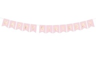 Baner Happy Birthday jasnoróżowy 15x175cm