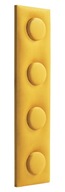 Čalúnený panel Nástenná opierka hlavy imitácia kociek žltá 50x12,5 cm