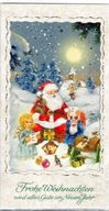 Pocztówka Boże Narodzenie święty Mikołaj