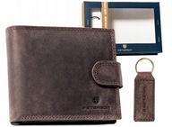 Darčeková sada: malá pánska kožená peňaženka a kľúčenka - Peterson